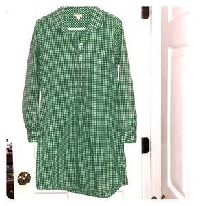 Green gingham print Gap dress